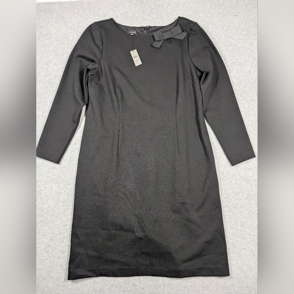Talbots‎ Women Dress Size 12 NWT Elegant Black Dress with Bow Detail Aline